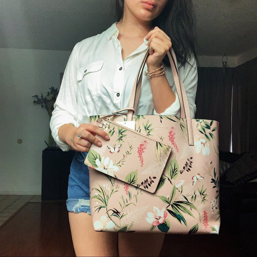 NWT🌷Kate Spade Maya Botanical Reversible Tote